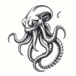 Black And Grey Kraken Tattoo