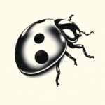 Black And Grey Ladybug Tattoo