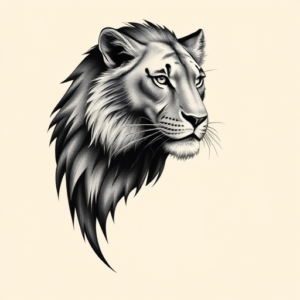 Black And Grey Leo Tattoo