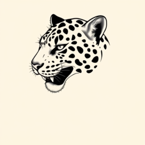 Black And Grey Leopard Tattoo