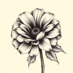 Black And Grey Marigold Tattoo