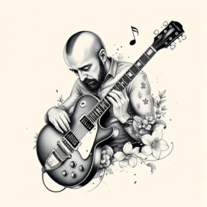 Black And Grey Music Tattoo