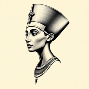 Black And Grey Nefertiti Tattoo