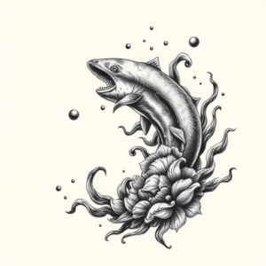 Black And Grey Ocean Tattoo