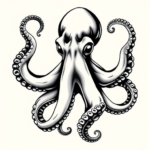 Black And Grey Octopus Tattoo