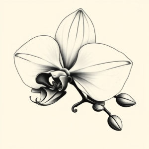 Black And Grey Orchid Tattoo