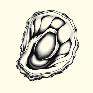 Black And Grey Oyster Tattoo