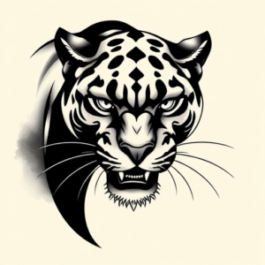 Black And Grey Panther Tattoo