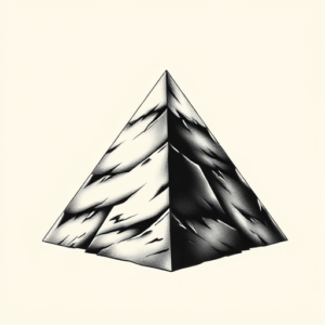 Black And Grey Pyramid Tattoo