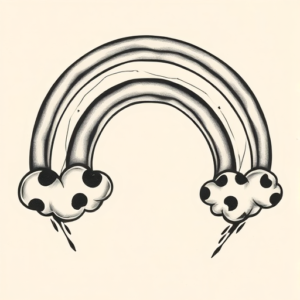 Black And Grey Rainbow Tattoo