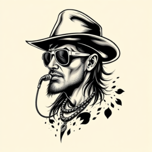 Black And Grey Rockstar Tattoo