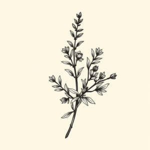 Black And Grey Rosemary Tattoo