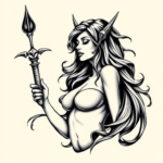 Black And Grey Siren Tattoo