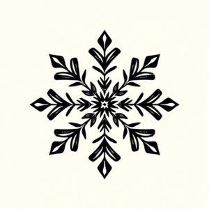 Black And Grey Snowflake Tattoo