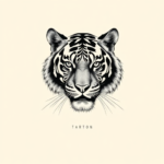 Black And Grey Tiger Tattoo