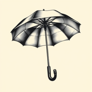 Black And Grey Umbrella Tattoo