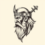 Black And Grey Viking Tattoo