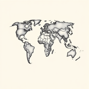 Black And Grey World Tattoo