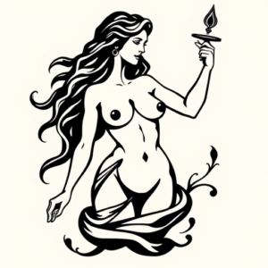Black Aphrodite Tattoo