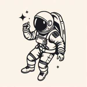 Black Astronaut Tattoo