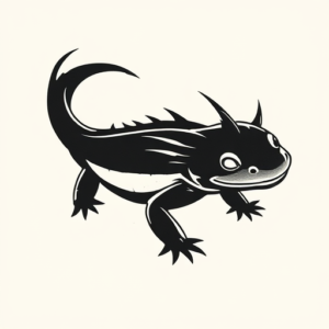 Black Axolotl Tattoo