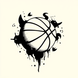 Black Basketball Tattoo