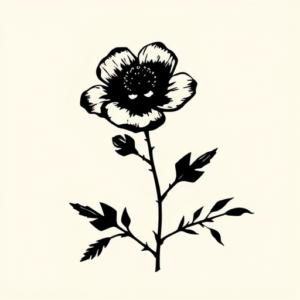 Black Bluebonnet Tattoo