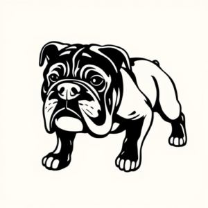 Black Bulldog Tattoo