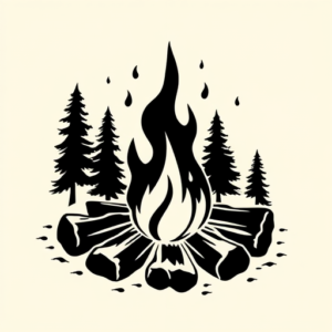 Black Campfire Tattoo