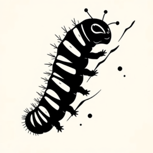 Black Caterpillar Tattoo