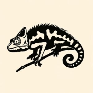 Black Chameleon Tattoo
