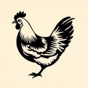 Black Chicken Tattoo