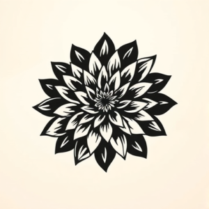 Black Chrysanthemum Tattoo