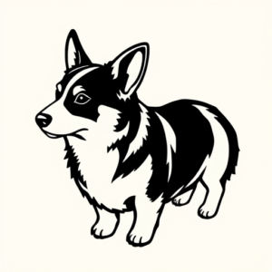 Black Corgi Tattoo