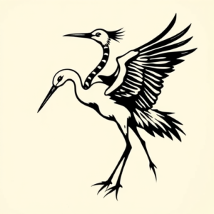 Black Crane Tattoo