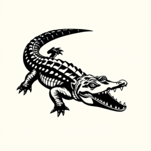 Black Crocodile Tattoo