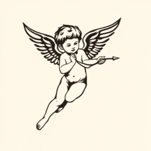 Black Cupid Tattoo
