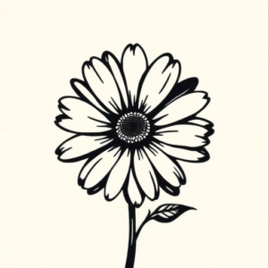 Black Daisy Tattoo