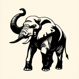 Black Elephant Tattoo