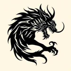 Black Fenrir Tattoo
