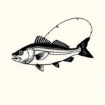 Black Fishing Tattoo