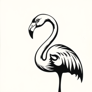 Black Flamingo Tattoo