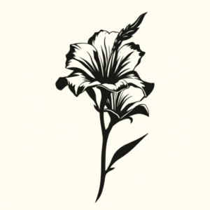 Black Gladiolus Tattoo