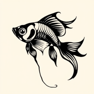 Black Goldfish Tattoo