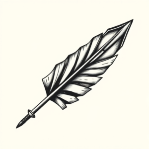Black & Grey Ink Arrowhead Tattoo
