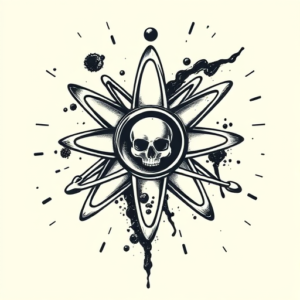 Black & Grey Ink Atomic Tattoo