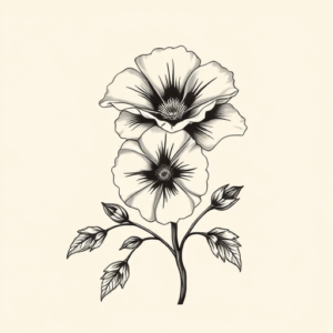 Black & Grey Ink Bluebonnet Tattoo