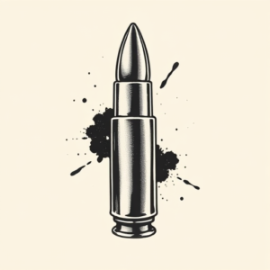 Black & Grey Ink Bullet Tattoo
