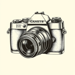 Black & Grey Ink Camera Tattoo