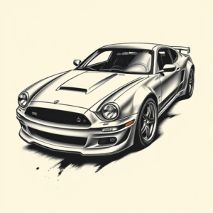 Black & Grey Ink Car Tattoo